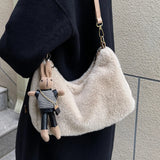 Kylethomasw Japan And South Korea Plush Messenger Fashion Autumn And Winter Foreign Style Single Shoulder Bag Commute And Go To Work