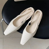 KYLETHOMASW  -  New Women Sandal Shoes Fashion Shallow Slip On Slingback Sandals Flat Heel Dress Sexy Pumps Shoes