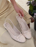 KYLETHOMASW  -  Spring Fashion New Gentle Style Bow Open-Toe Sandals for Women, Backless Single Shoes, Sweet and Versatile High Heels