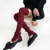 KYLETHOMASW  -  Knitted Lolita Thigh High Socks Long Socks for Women Spicy Girl Autumn/Winter Leg Covers Button Split y2k Pile Socks