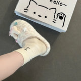 KYLETHOMASW  -  Women's Winter Fuzzy House Slippers Cute Cartoon 3D Decor Cotton Shoes Warm Plush Home Indoor Cozy Non‑Slip Ladies Slides Shoes