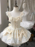 KYLETHOMASW  -  Japanese Sweet Lolita Elegant Women Dress Kawaii Bow Puffy Princess Evening Dress Y2k Fashion Female Fairy Lace Party Dress New