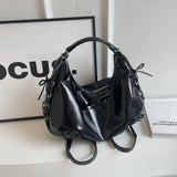 KYLETHOMASW  -  Trend Brand Crescent Bag Women PU Leather Fashion Backpack High Quality Shoulder Bag Adjustable Strap Ladies Solid Crossbody Bag