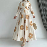 KYLETHOMASW  -  Autumn Girdling Women Dress Fashion Lapel Single Breasted Pleated Female Dresses Holidays Empire Fit And Flare Lady Robe