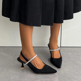 KYLETHOMASW  -  New summer fashion women's high heels pointed belt crystal slender high heels elegant and comfortable women's sandals large size