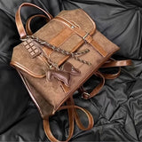 KYLETHOMASW  -  Vintage Maillard Students Hand Briefcase Bag Women Suede Large Capacity Backpack Fashion Y2K Casual Preppy Mochilas Mujer Chic