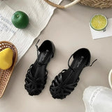 KYLETHOMASW  -  Summer Fashion Weaving Hollow Flat Bottom Baotou Comfortable Soft Bottom Sandals for Women's Casual Versatile Sandals