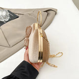 KYLETHOMASW  -  Women's Velvet Clutch Bag 3D Flower Decor Gold Circle Handle Chain Strap Evening Party Crossbody Shoulder Bags Handbag