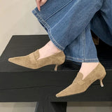 KYLETHOMASW  -  Street Style Pointed Toe Women Pumps Fashion Thin Low Heels Shoes Elegant Party Prom Dress Zapatos De Mujer