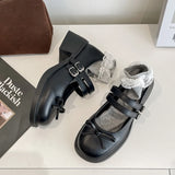 KYLETHOMASW  -  Women's Dresses Mary Jane Shoes Elegant Fashion Ladies Causal Uniform Performance Shoes Lolita Bowknot Woman Low-heeled Shoes