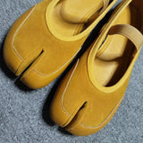 KYLETHOMASW  -  Women's Suede Mary Jane Flats Strap Design Split - Toe Comfortable Casual Shoes Stylish Daily/Lounge Footwear