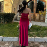 Kylethomasw High Quality Hot Selling Women Clothing  Products Fashionable Elegant Sexy Backless Suspenders Solid Color Dresses Wholesale