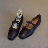 KYLETHOMASW  -  Women Flats Loafers Shoes Summer Square Toe Sandals Fashion Woman Sandals Casual Trend Brand Lolita Dress Zapatos De Mujer