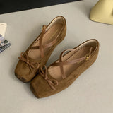 KYLETHOMASW  -  Bow Women Mary Jane Shoes Flats Ballet Shoes Casual Square Toe Sandals Summer 2025 Trend Running Hiking Shoes Dress Sandalias