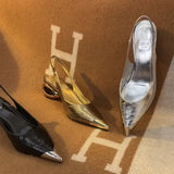 Kylethomasw   -  Fashion strange heel women dress shoes pointed toe slingbacks