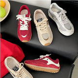 KYLETHOMASW  -  Women's Running Shoes 2025 New Mesh Breathable Casual Sneakers Lace Up Anti-Slip Retro Sports Shoes Versatile Low Top Sneakers