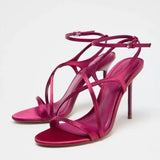 KYLETHOMASW  -  Summer 2025 new style single-strap elegant women's shoes - delicate strap combination high-heeled sandals