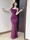 KYLETHOMASW  -  Women Dresses Sleeveless Mesh Patchwork Elegant Slash Neck Sexy Fashion Mermaid Dress Party Female French Style