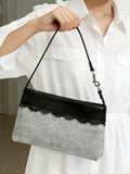 KYLETHOMASW  -  Korean Niche Design Lace Contrasting Lightweight Handbag Casual One Shoulder Underarm Bag for Women Spring Summer New