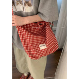 KYLETHOMASW  -  College Style Canvas Tote Bag for Women 2025 New Korean Versatile Large Capacity Bucket Bags