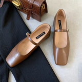 KYLETHOMASW  -  Spring Autumn Flat mary janes shoes woman candy color soft leather ballet flats ankle strap comfy mocaasins for woman