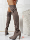 KYLETHOMASW  -  Spring New Suede High Shaft Winter Chunky Heel Over-the-Knee Boots