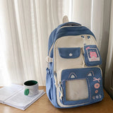 KYLETHOMASW  -  Cat Print Transparent Mochilas Mujer Sweet Large Capacity Mochila Fresh Sweet Bag New Teenage Girls Backpack Bags for Woman