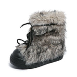 KYLETHOMASW  -  Winter Furry Lace Up Women Snow Boots Concise Height Increase Shoes Female Thick Sole Warm Cotton Short Booties Zapatos De Muje