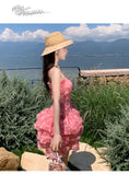 KYLETHOMASW  -  3DThree Dimensional Floral Rose Vintage Waist Cinched Strapless Mini Dress Women Summer Sleeveless Runway Dreses Female Clothing