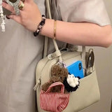 KYLETHOMASW  -  Light Gray Minimalist Handbag Women Pebbled Texture Leather Square Shoulder Bags Ladies Casual Niche Premium Boston Bag