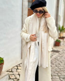 KYLETHOMASW  -  Coat Women Fashion Women's White Single-Breasted Trench AW British Woolen Long Coat