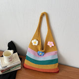 KYLETHOMASW  -  Large Shoulder Bag for Women Summer Wool Knitting Ladies Tote Shopper Bag Korean Fashion Luxury Female Handbags Travel