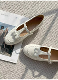 KYLETHOMASW  -  Fashion Pointed Toe Buckle Strap Flat Shoes 2025 Roman Retro Solid Color Casual Shallow Mouth Flats Comfy Soft Women Flat Shoes