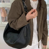 KYLETHOMASW  -  Fashion All Match Trendy Handbags Office Lady Vintage Simple Shoulder Underarm Bag Korean Casual Y2k Pu Leather Crossbody Bags