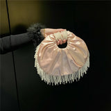KYLETHOMASW  -  Beads Tassel bags Cloud Phone Hand Bag Circular Bolsos Mujer Beautiful Unique Sac Femme Party Bolsas New Chinese Style Bolso