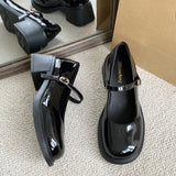 KYLETHOMASW  -  New Autumn Women Mary Jane Shoes Simple Glossy PU Ladies Causal Uniform Low-heeled Shoes Fashion Versatile Lolita Women's Pumps