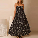 KYLETHOMASW  -  Elegant Graphic Banquet Party Dress Chic Spring Hollow Backless Long Dress Ladies Fashion One Shoulder Swing A-line Dress