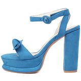 KYLETHOMASW  -  High Heels Sandals Women Summer Shoes Platform Flip Flops Nude Blue Heeled Dance Party Wedding Stripper Shoes Female Big Size