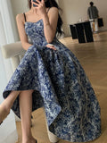 KYLETHOMASW  -  Women Fashion New Floral Casual Midi Dress Spaghetti Strap Elegant Slim A-Line Maxi Vestidos Female Chic Vintage Mujers Robe