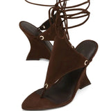 KYLETHOMASW  -  Women's Summer New Coarse High Heels Pinch Toe Fashion Sandals Ankle Strap Sexy Fashion Party Thick Bottom Sandals