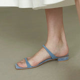 KYLETHOMASW  -  Summer 2025 square-toe flat sandals for ladies - versatile slip-on casual slippers