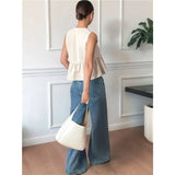KYLETHOMASW  -  Women's Tie Front Blouse V Neck Sleeveless Shirt Eyelet Embroidery Ruffle Peplum Tops