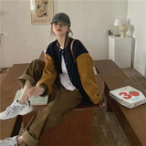 KYLETHOMASW  -  Streetwear Y2K Baseball Jackets Women Oversized Patchwork Bomber Coat Bf Harajuku Preppy Korean Casual All Match Outerwear