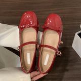 KYLETHOMASW  -  women bouble bowtie flats japanned leather ballerina shoes height increasing bowknot ankle strap loafers women slip on wedges