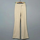 KYLETHOMASW  -  Sexy Belly Button V-Shape Boot Knitted Casual Pants Long Leg Korean Dongdaemun Spring Summer New Arrival AE Stock
