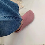 KYLETHOMASW  -  Low Slippers Soft Flock Cover Toe Loafers Female Shoes Slides Platform Comfort 2025 Fabric Hoof Heels Rubber PU Rome Shoes Ladie