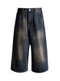 Kylethomasw   -  Women Knee Length Blue Denim Shorts 90s Aesthetic Vintage Jeans Shorts Y2k Harajuku Korean Cowboy Short Pants 2000s Clothes 2024