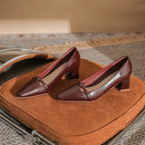 KYLETHOMASW  -  Single Shoes Femininity Thick Heel Skirt Versatile High Heels Womens New Fashionable Comfortable Square Head Women's Pumps