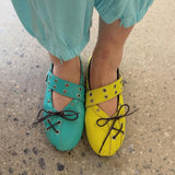 KYLETHOMASW  -  INS Hot Sale Women Retro Mary Jane Shoes Y2K Lace‑Up Round Toe Flat Shoes Metal Eyelet Rivet Design Casual Ballet Flats