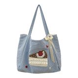 KYLETHOMASW  -  Large Tote Bag for Women Korean Canvas Woman Shoulder Shopper Bags Fashion Cartoon Embroidery Lady Big Female Handbags